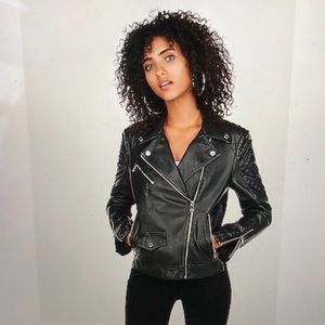 Quilted Moto Jacket Nonleather